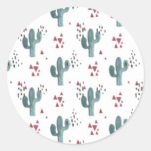 Rond Sticker Boho Cactus