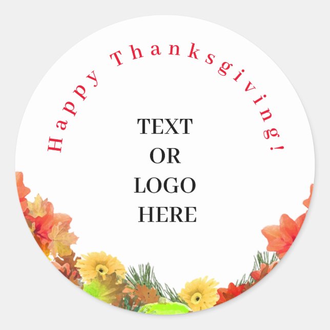 Rond Sticker bon thanksgiving (Devant)