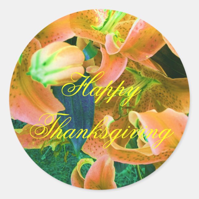 Rond Sticker "Bon thanksgiving" (Devant)