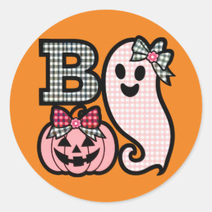 Rond Sticker Boo Halloween Cute