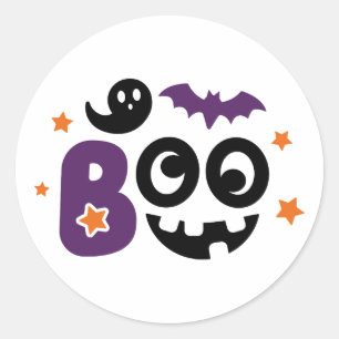 Rond Sticker Boo Halloween Joueur