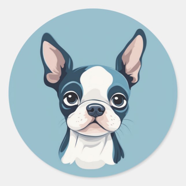 Rond Sticker Boston Terrier (Devant)