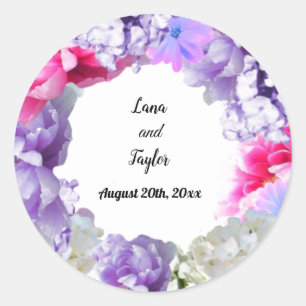 Rond Sticker Bouquet Mariage personnalisé