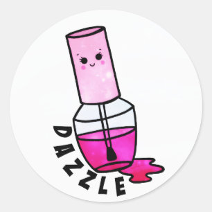 Rond Sticker bouteille polonaise à ongle mignon