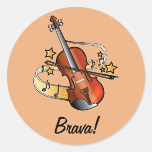 Rond Sticker Brava pour étudiante violon