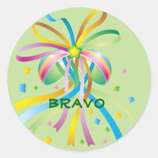 Rond Sticker Bravo Festive Ribbon
