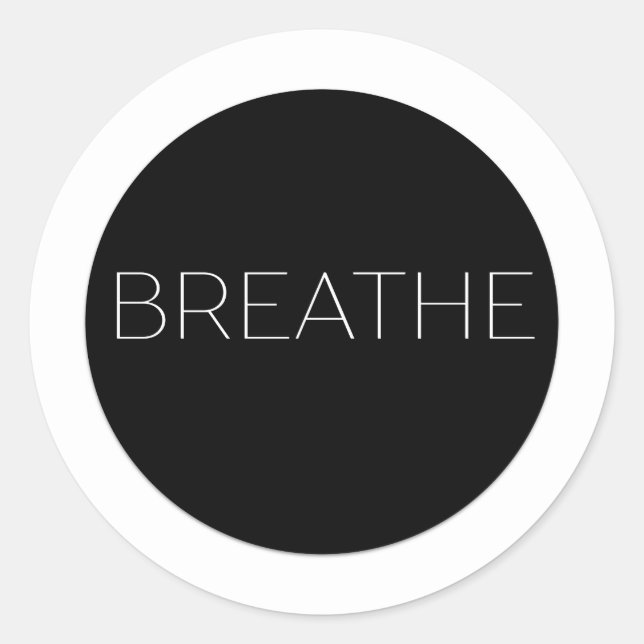Rond Sticker Breathe Minimaliste (Devant)