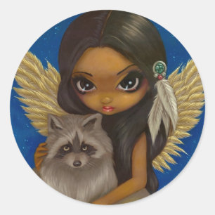Rond Sticker "Brother Raccoon"