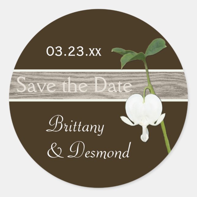 Rond Sticker Brown vert ivoire saignant coeur 1,5" (Devant)
