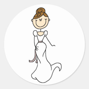 Rond Sticker Brunette Bride