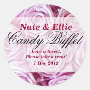Rond Sticker Buffet de bonbons rose PInk