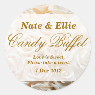 Rond Sticker Buffet Rose ivoire
