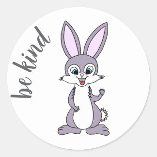 Rond Sticker Bunny "Be Kind"