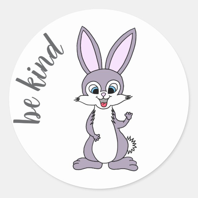Rond Sticker Bunny "Be Kind" (Devant)