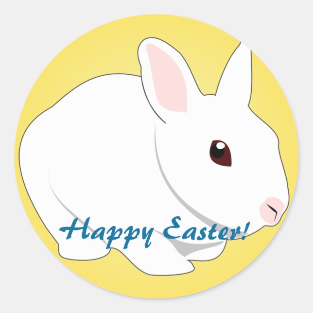 Rond Sticker Bunny de Pâques (Devant)