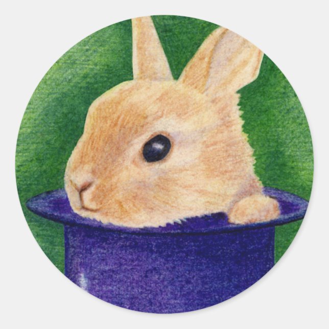 Rond Sticker Bunny Top Hat (Devant)