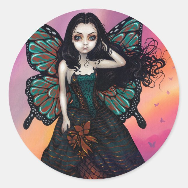 Rond Sticker "Butterfly Sunset" (Devant)