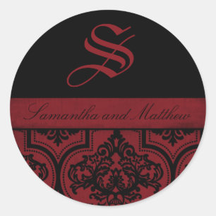 Rond Sticker C Monogramme de mariée Vampire