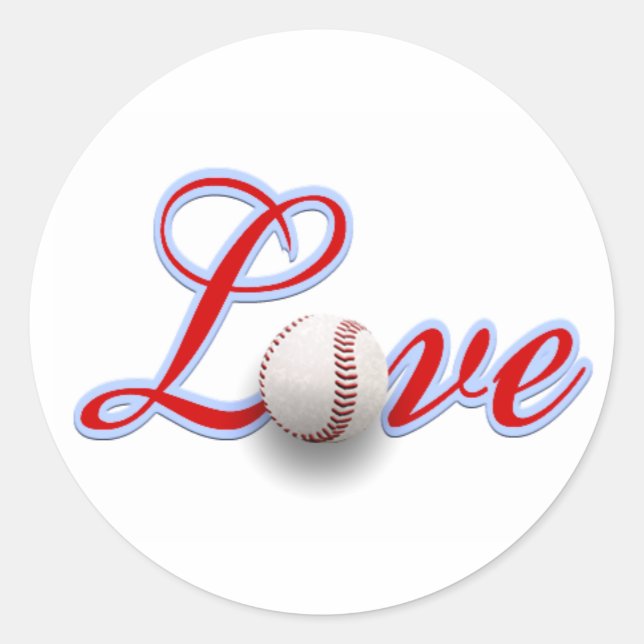 Rond Sticker cadeau Amour Baseball (Devant)