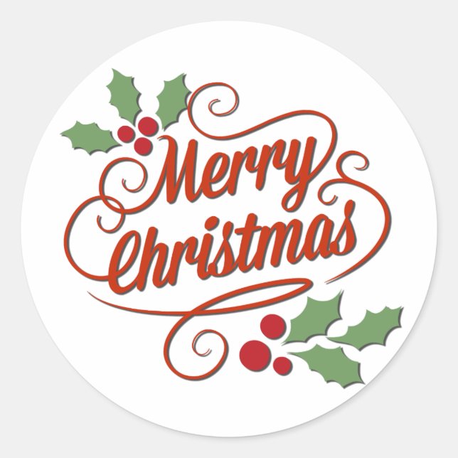 Rond Sticker cadeau customisé de Noël (Devant)