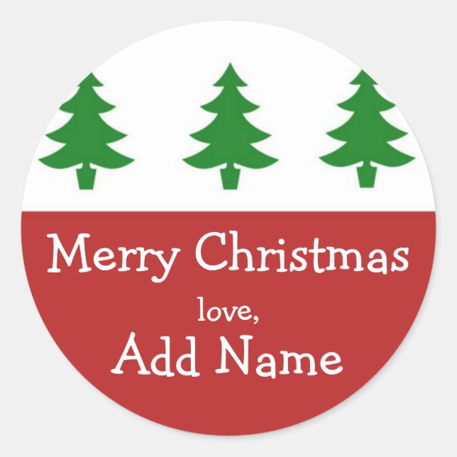 Rond Sticker cadeau d'arbre de Noël personnalisé (Devant)