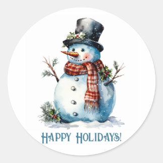 Rond Sticker cadeau Snowman