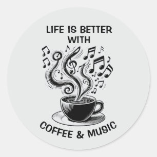 Rond Sticker café et musique