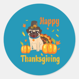 Rond Sticker Carlin de Thanksgiving mignon