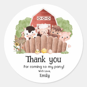 Rond Sticker Carré Anniversaire pour animaux de ferme m
