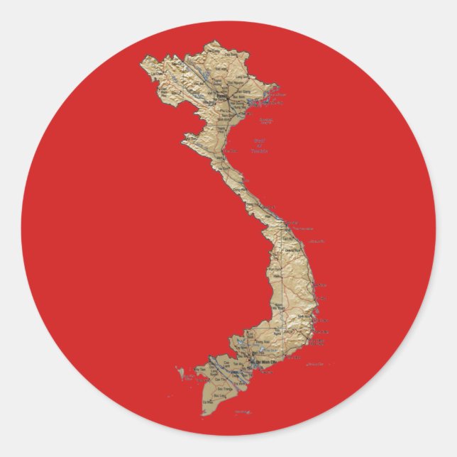 Rond Sticker Carte du Vietnam (Devant)