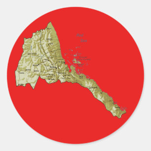Rond Sticker Carte Erythrée