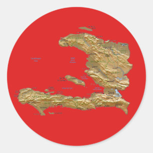 Rond Sticker Carte Haïti