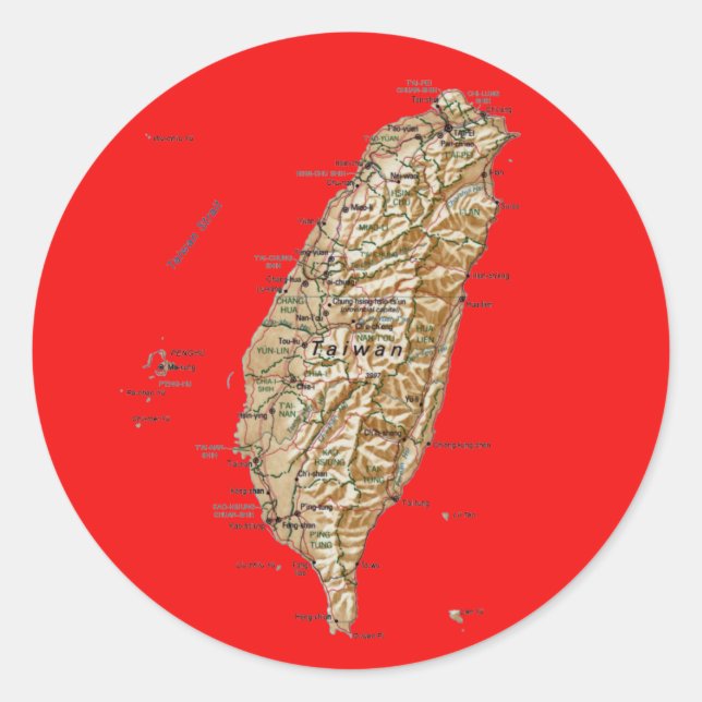 Rond Sticker Carte Taïwan (Devant)