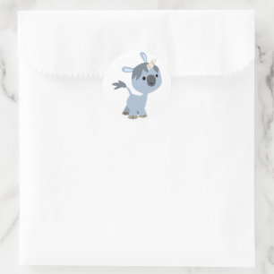 Rond Sticker Cartoon Bébé Unicorn mignonne