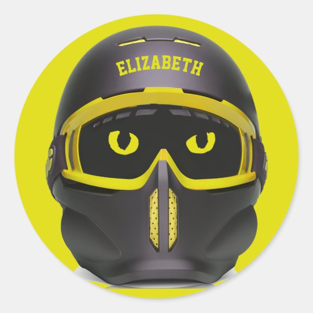 Rond Sticker Casque Ski Ou Snowboard (Devant)