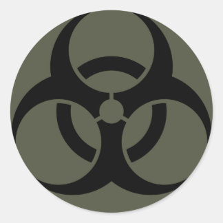 Rond Sticker Casquette de portée, Biodanger en noir