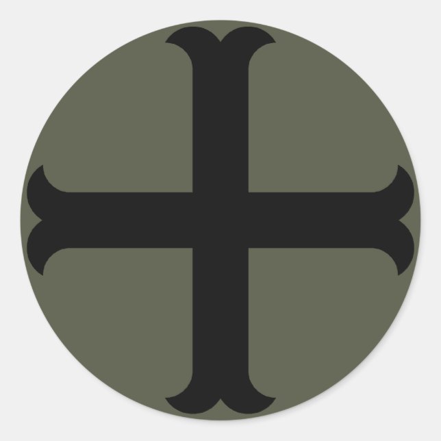 Rond Sticker Casquette d'étendue, croix de croiseur - S (Devant)