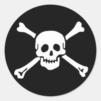 Rond Sticker Casquette d'étendue, Jolly roger - Style 2