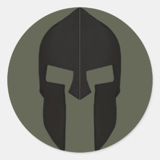 Rond Sticker Casquette Scope, Casque Spartan - Style 1