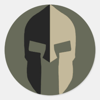 Rond Sticker Casquette Scope, Casque Spartan - Style 2