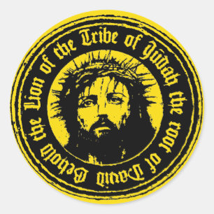 Rond Sticker catholique Jésus Christ Lion de Juda