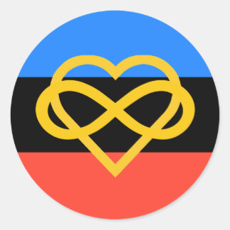 Rond Sticker Cercle Polyamory Pride (Coeur Infini)