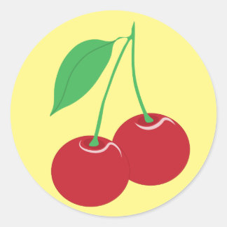 Rond Sticker cerise jaune