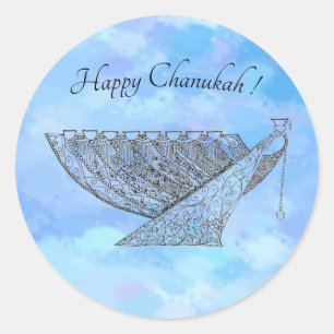 Rond Sticker Chanukah Personnalisable, Petit