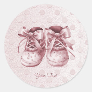 Rond Sticker Chaussure pour bébé rose