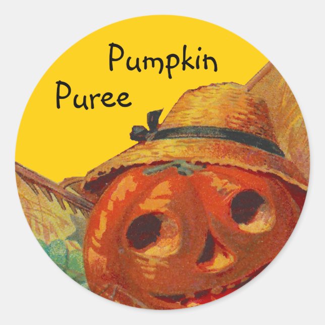 Rond Sticker Citrouille Harvest Home Canning Jar Circle (Devant)