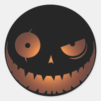 Rond Sticker Citrouille malin