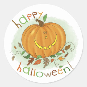 Rond Sticker Citrouille pour enfants