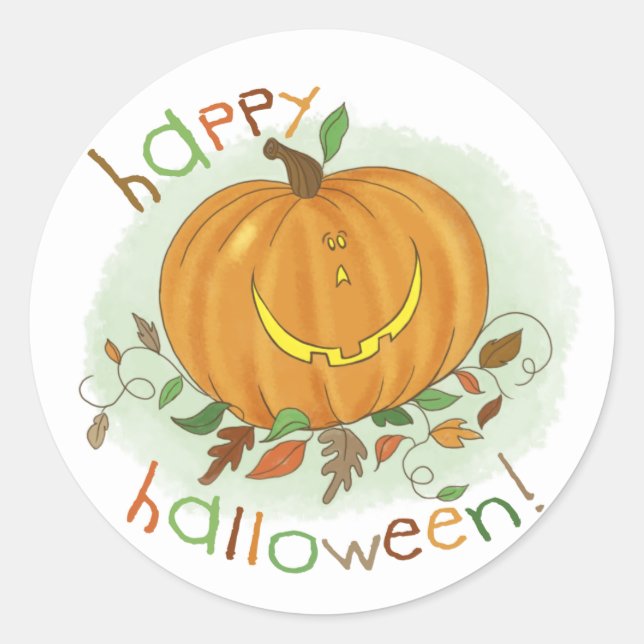Rond Sticker Citrouille pour enfants (Devant)