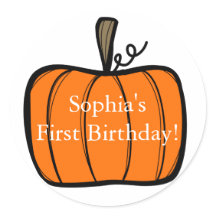 Sticker Citrouille premier anniversaire